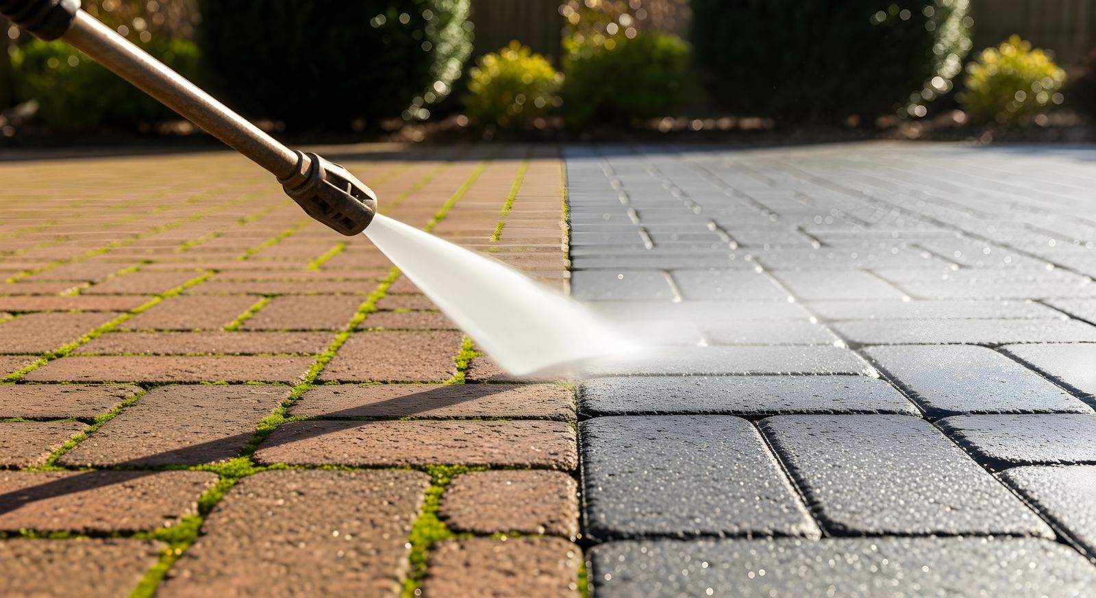 Cleaning block paving