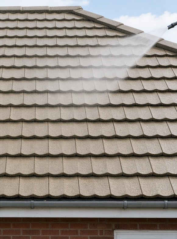 Tiled roof after cleaning